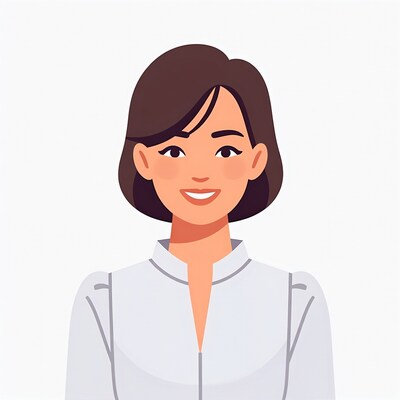 Smiling Asian woman illustration