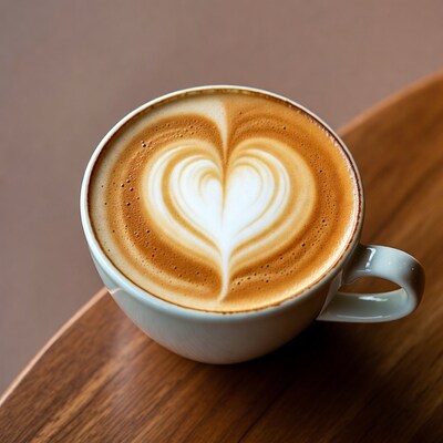 Latte with heart foam art