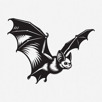 Flying Bat Illustration