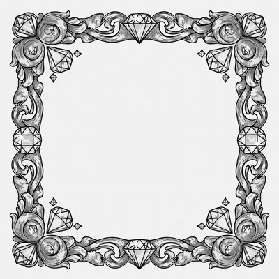 Ornate Diamond Frame Illustration