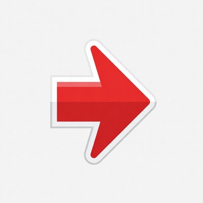 Red right arrow sticker