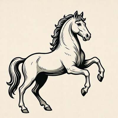 Rearing horse illustration