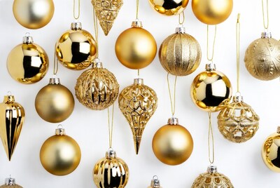 Gold Christmas Ornaments Hanging