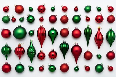 Red and Green Christmas Ornaments