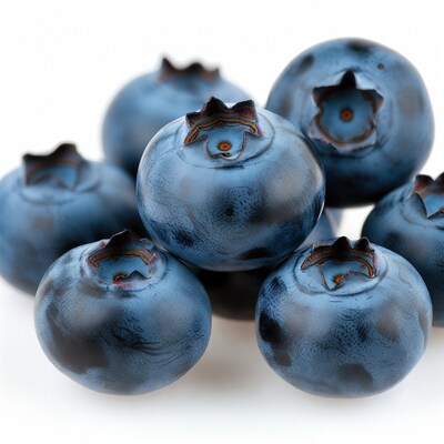 Fresh blueberries on white background