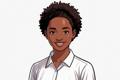 Smiling African-American woman illustration