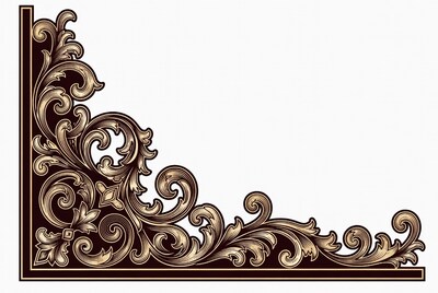 Ornate Baroque Corner Border Illustration