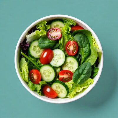Fresh salad with tomatoes and cucumbers