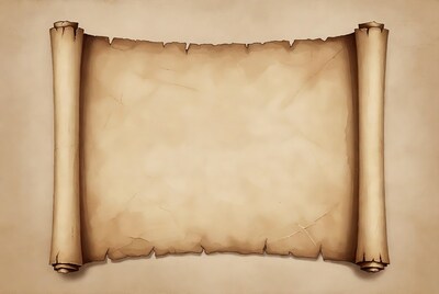 Open ancient parchment scroll