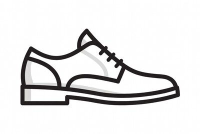 Black outline dress shoe