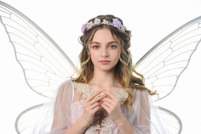 Girl with fairy wings and flower crown