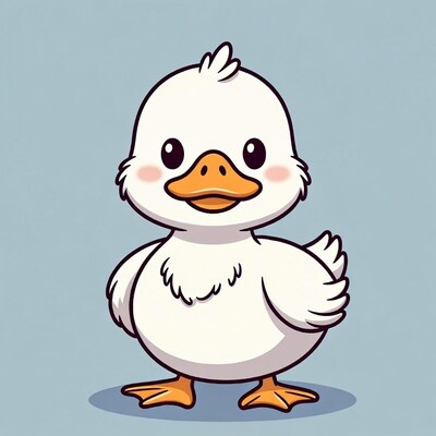 Cute white duck illustration