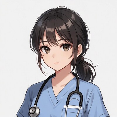 Anime nurse with stethoscope