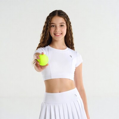 Girl holding tennis ball