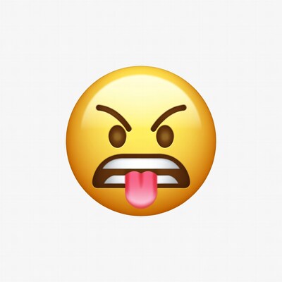 Angry Face with Tongue Out Emoji