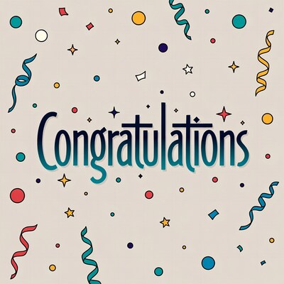 Congratulations Text with Confetti