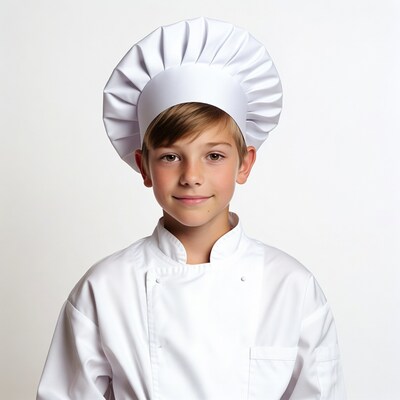 Boy wearing chef uniform