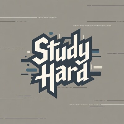 Study Hard typography design