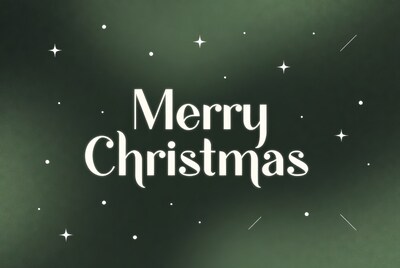Merry Christmas Text with Stars