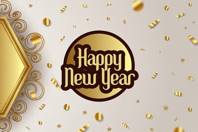 Golden Happy New Year illustration