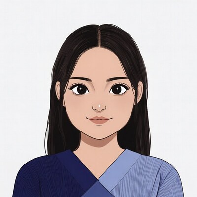 Asian woman with long black hair