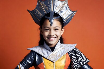 Asian girl in futuristic costume
