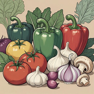 Colorful Vegetables Illustration