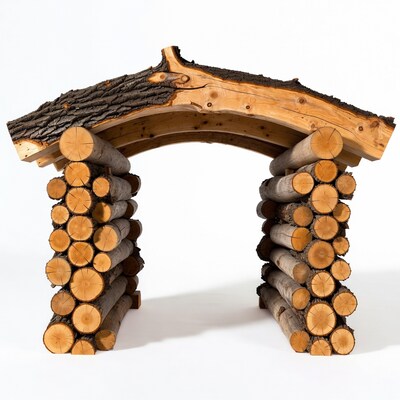 Log Wood Arched Gateway