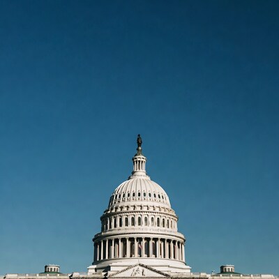 US Capitol Building against blue sky