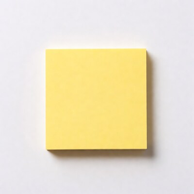 Yellow Post-it Note on White Background