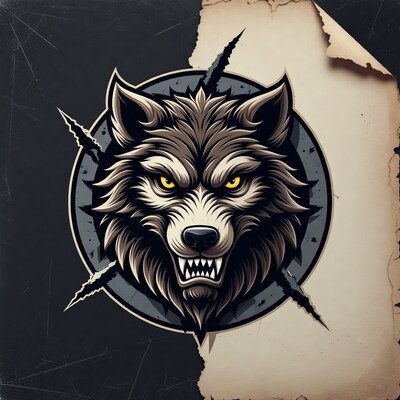 Growling Wolf Head Illustration