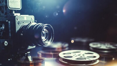 Vintage Movie Camera with Film Reels