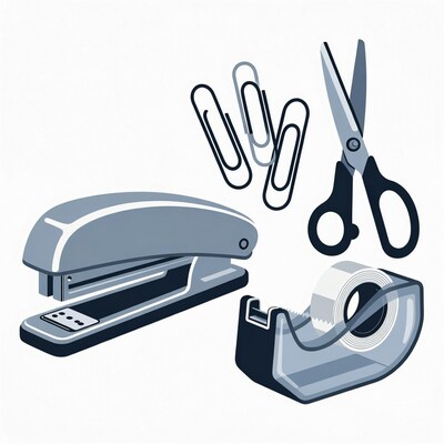 Office Supplies Illustration Set