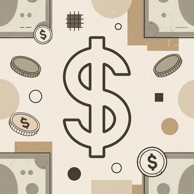 Dollar Signs and Coins Illustration