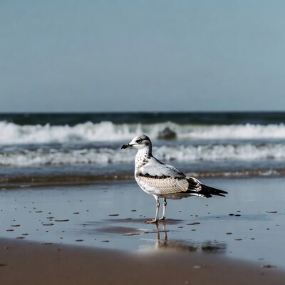 Seagull standing on beach
