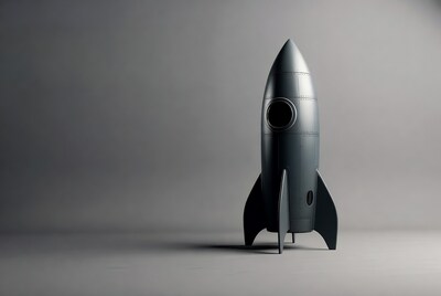 Gray rocket on isolated background