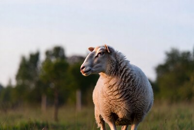 Sheep standing in grassy field