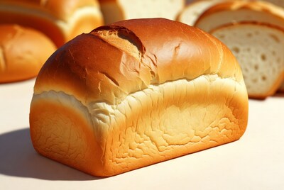 Fresh sliced white bread loaf
