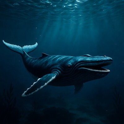 Humpback whale swimming underwater