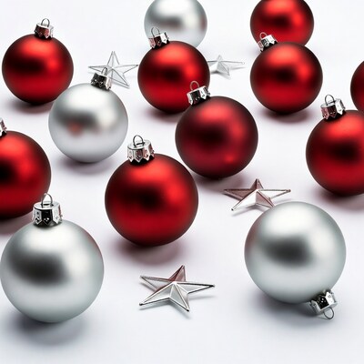 Red and Silver Christmas Ornaments