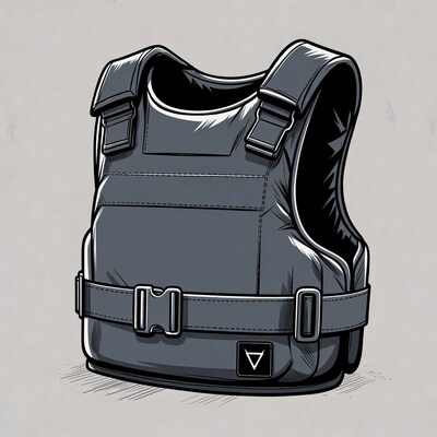 Black Bulletproof Vest Illustration