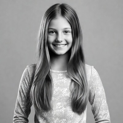 Smiling girl with long hair