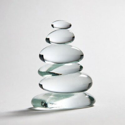 Stacked Clear Glass Rocks