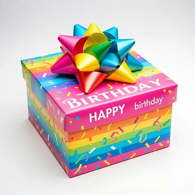 Rainbow Happy Birthday Gift Box