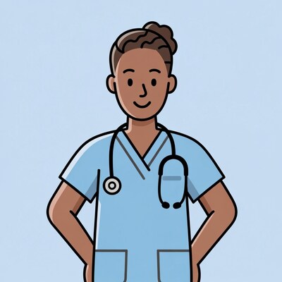 African-American nurse with stethoscope