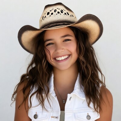 Girl smiling in cowboy hat