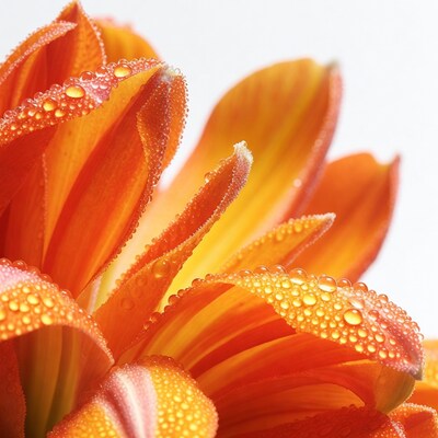 Orange lily with dew drops
