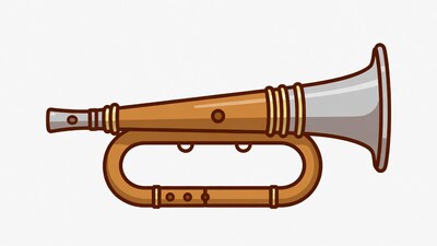 Cartoon Bugle on White Background