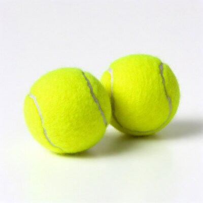 Two tennis balls on white background