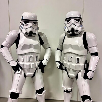 Two Stormtroopers posing together